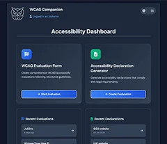 Dashboard with compliance metrics and charts